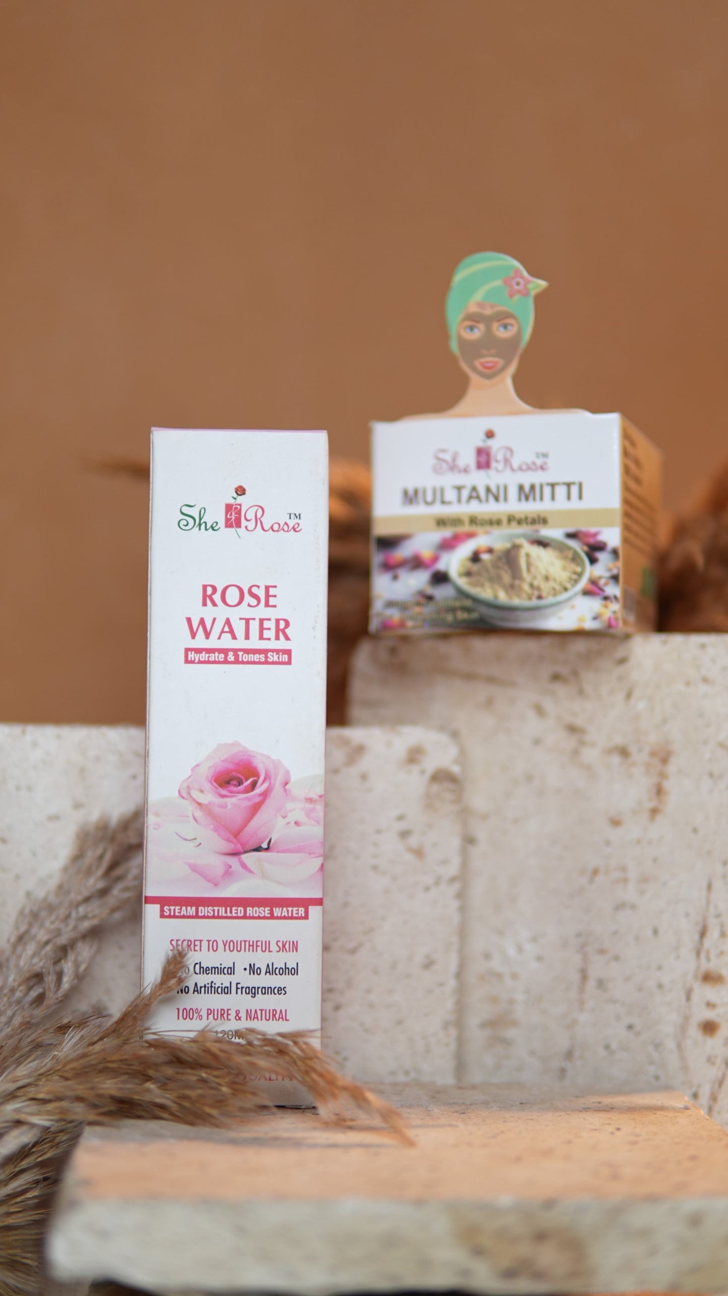 SHE ROSE Glow Duo – Rose Water & Multani Mitti Combo