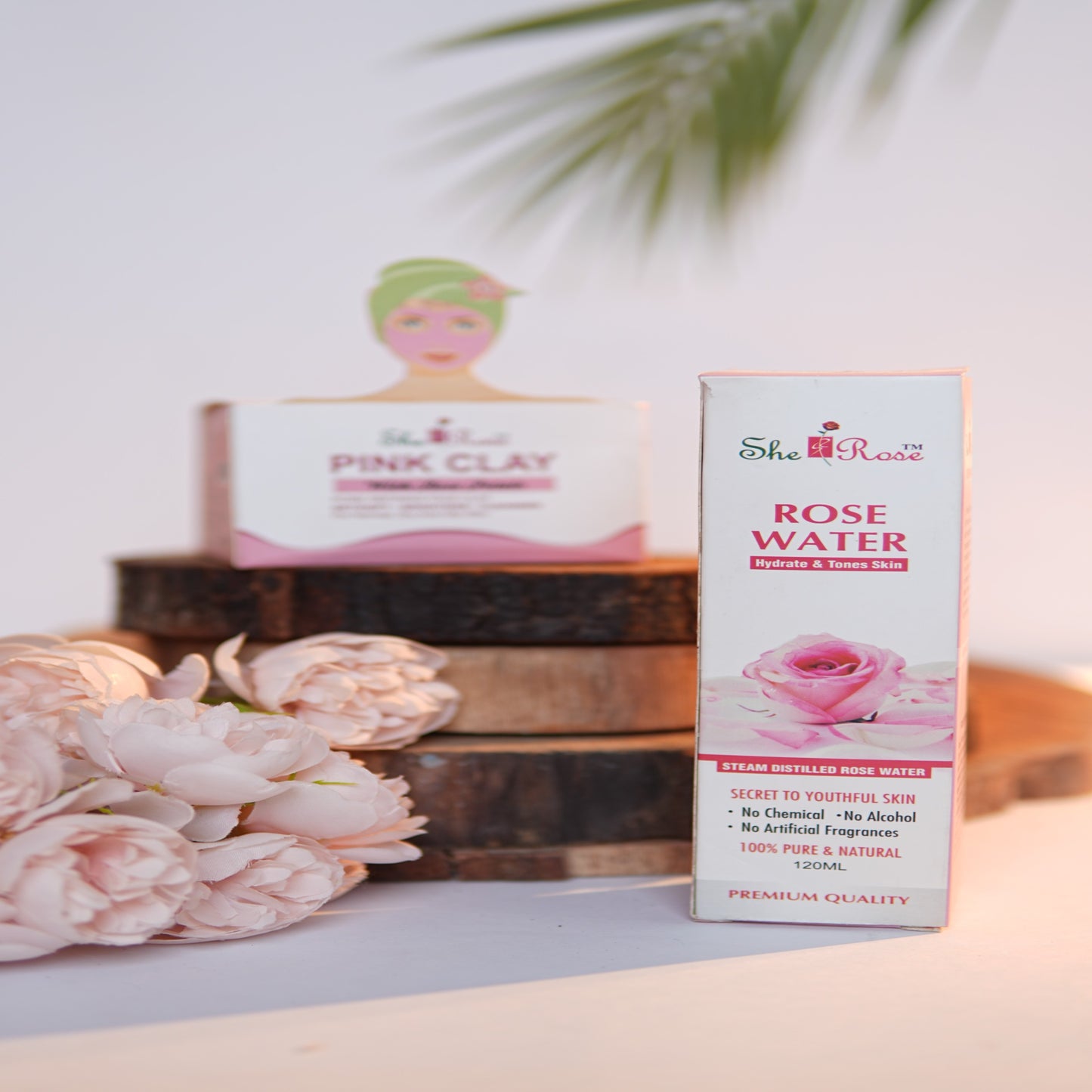 SHE ROSE Skin Love Combo – Pink Clay + Rose Water Toner